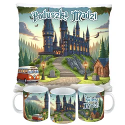 Magiczny zestaw prezentowy Poduszka i Kubek dla czarodzieja do szkoły magii